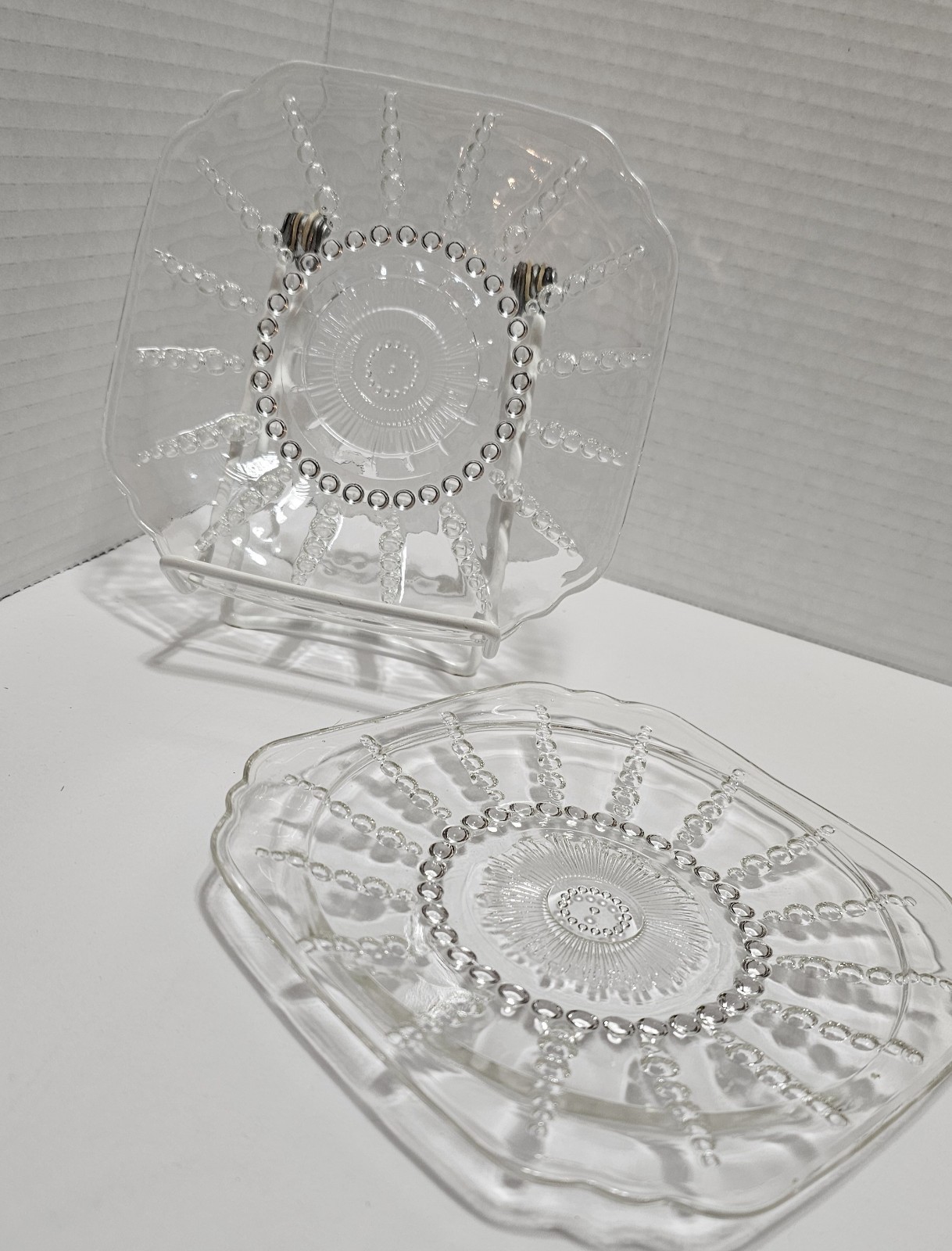 Vintage Federal Glass Columbia Clear Bread Plate Qty. 2