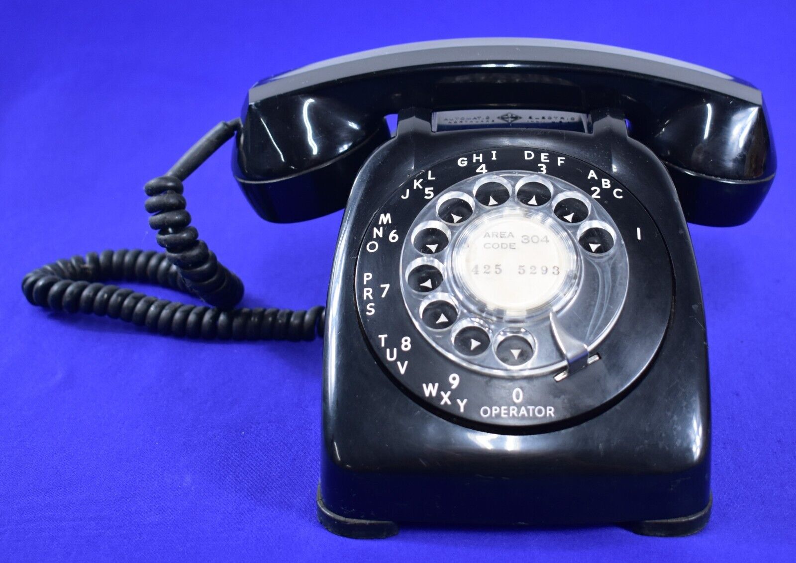 Vintage 1960-70\'s Automatic Electric Rotary Dial Monophone Black Desk Phone #506
