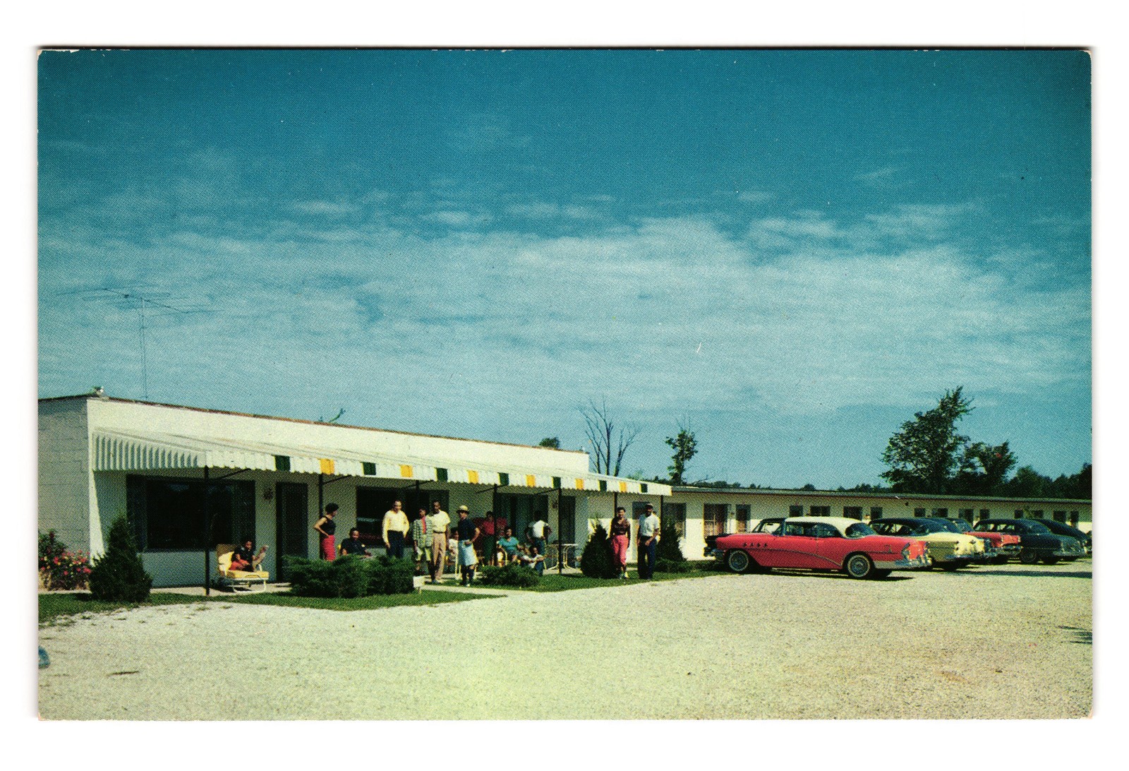 Mar-Fran Motel Fox Lake Angola Indiana Classic Cars Chrome Postcard