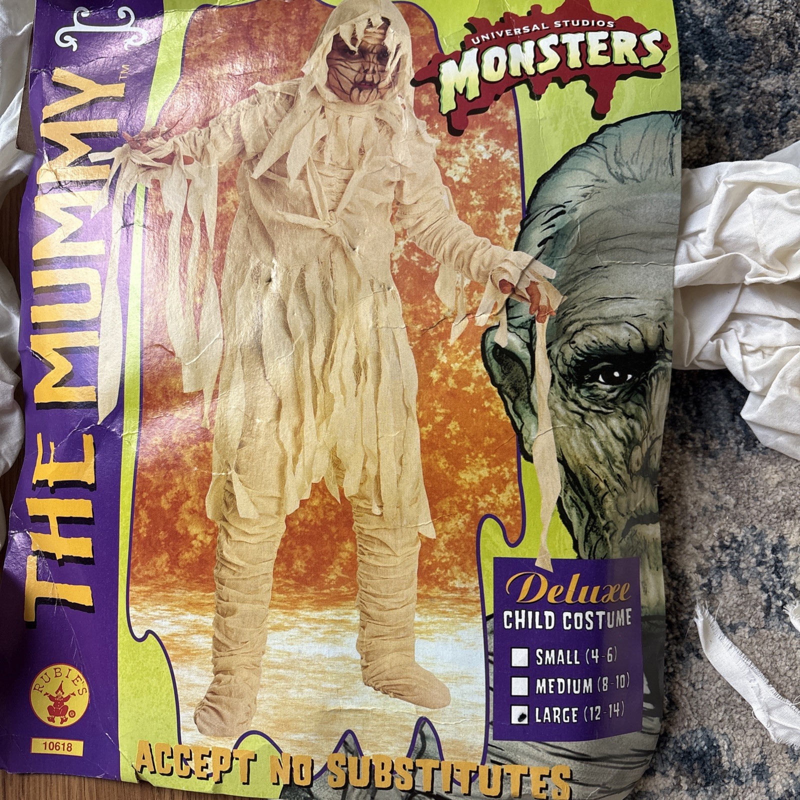 Mummy Halloween Costume Universal Studios Monsters Rubie's 1993 Vintage L child