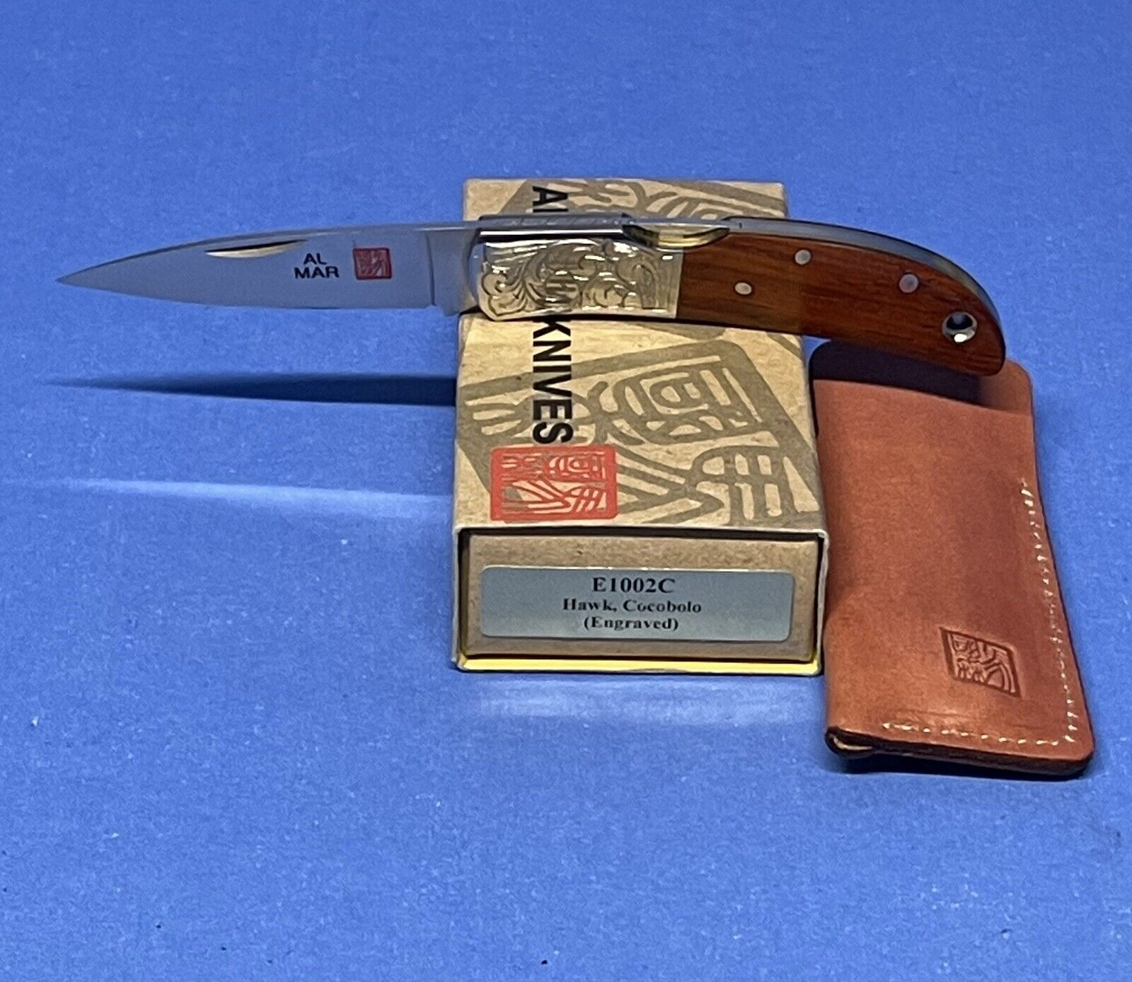 Al Mar collectible folding pocket knife Hawk Cocobolo E1002C Valade
