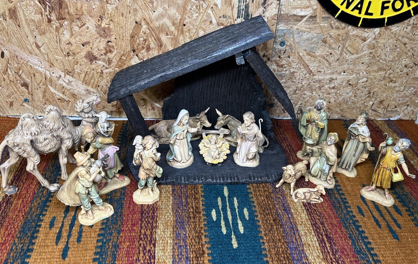 Lot Of 14 Vintage Fontanini Nativity Collection Depose Italy Mary Joseph Jesus