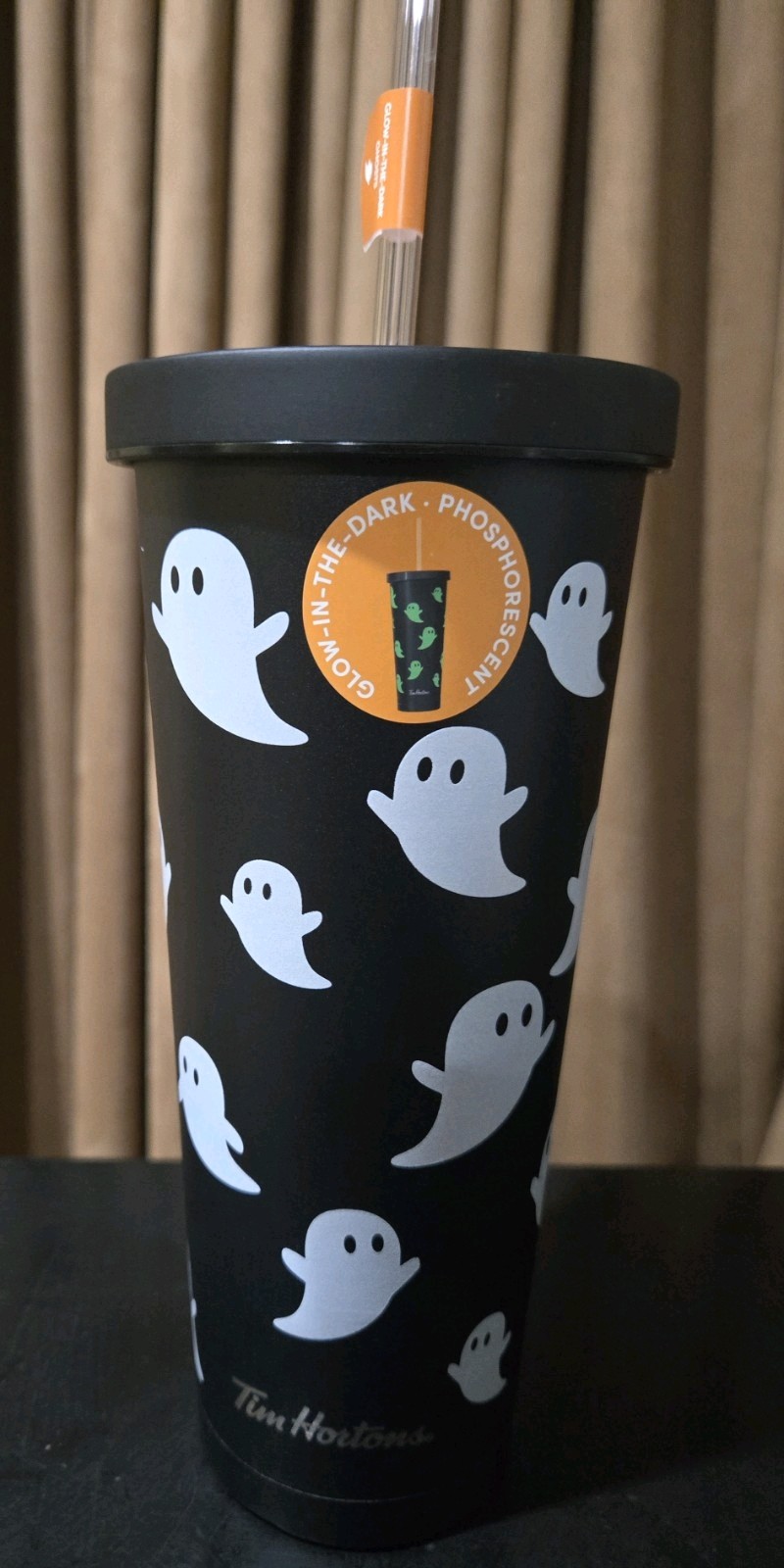 Tim Horton's 2025 HALLOWEEN Glow in the Dark Ghosts 24 oz SS Tumbler NWT Tim Horton's 2025 HALLOWEEN Glow in the Dark Ghosts 24 oz SS Tumbler NWT