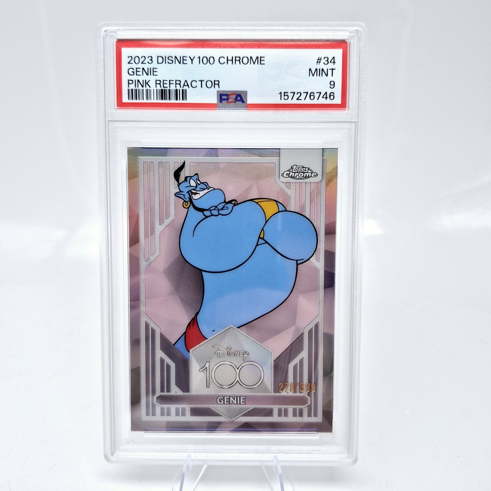 2023 Disney Topps Chrome Genie #34 PSA 9 Pink /399 1st Edition