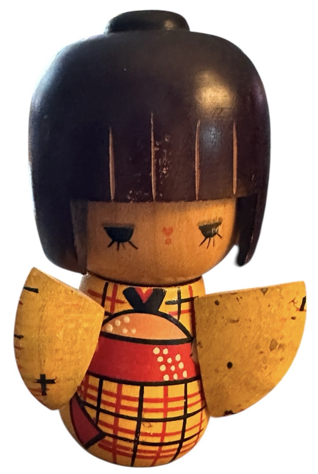 VTG Sosaku Kokeshi Doll Artist Sogen Hand Carved Japanese Folk Art 4.5” Tall