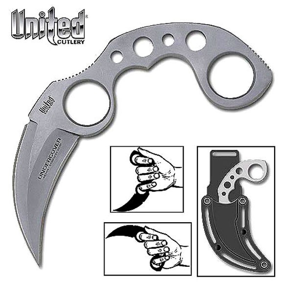 United Cutlery UNDERCOVER KARAMBIT Knife Hawkbill, Hook, Claw, Ring Grip #UC1466
