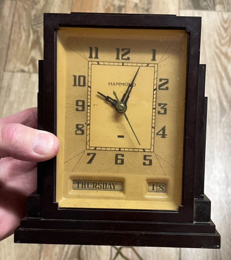 Antique Art Deco Hammond Gregory Brown Mantle Clock Bakelite Decor