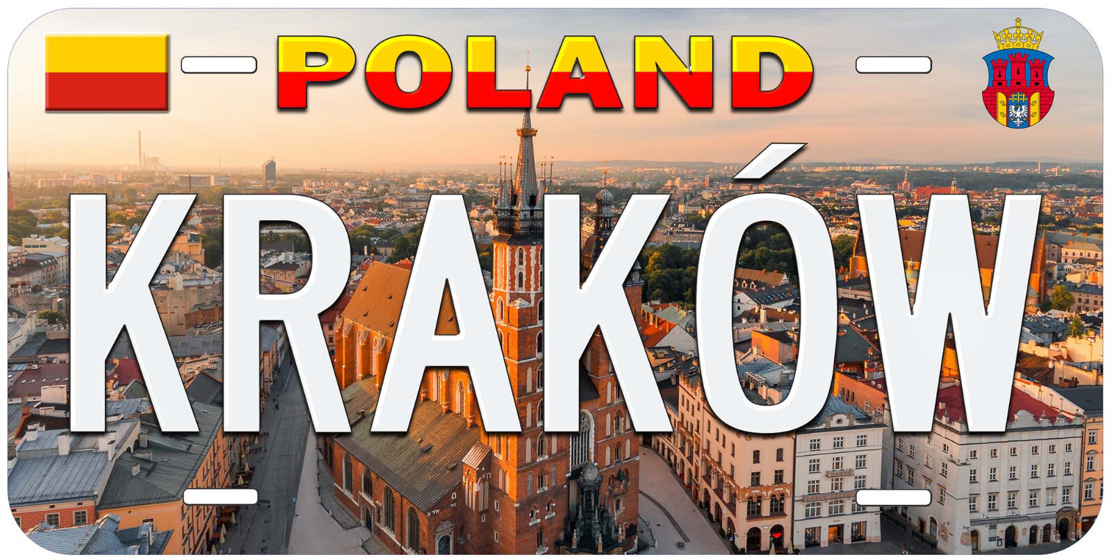 Krakow Poland Aluminum Novelty Car License Plate