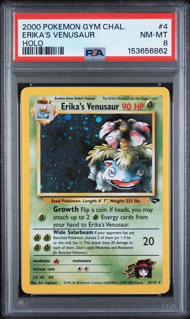 PSA 8 2000 POKEMON GYM CHALLENGE #4 ERIKA'S VENUSAUR HOLO PSA 8 2000 POKEMON GYM CHALLENGE #4 ERIKA'S VENUSAUR HOLO