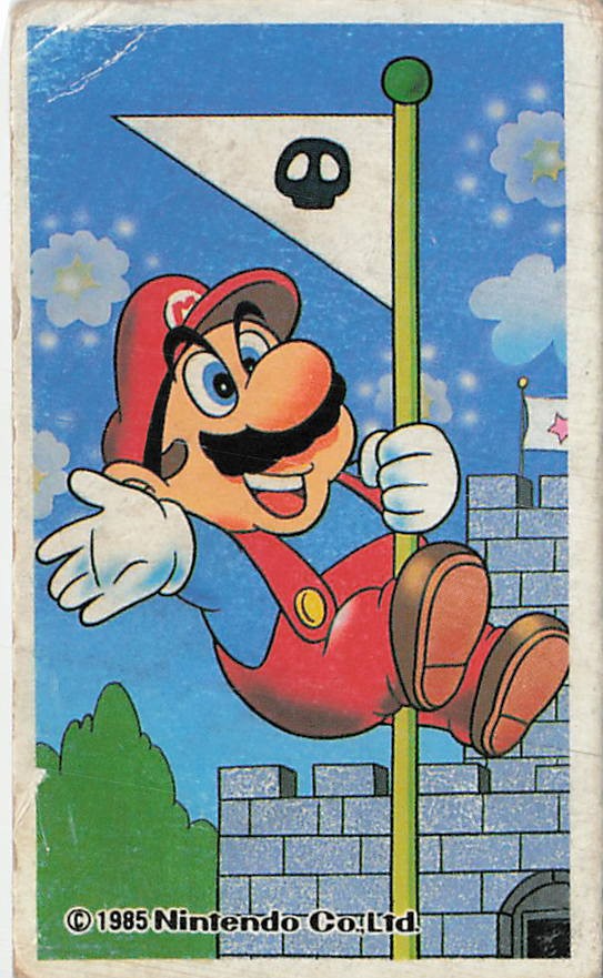 Vintage 1985 Nintendo Super Mario Bros Menko Card Baseball Game Elements Japan