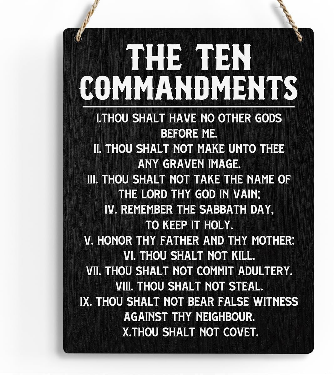 Inspirational Bible Verses Ten Commandments Wall Decor Christian 10