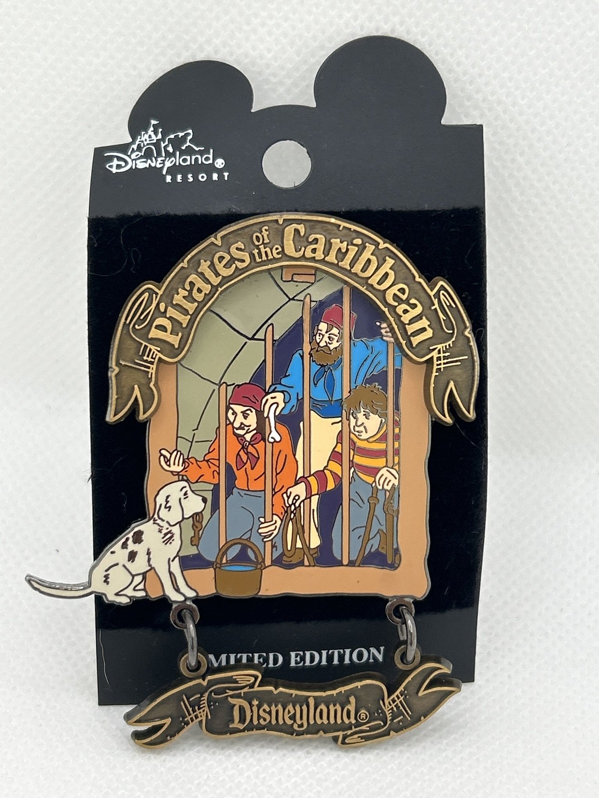 Disneyland Pirates of the Caribbean Jail Dog Pin Limited Edition Dangle