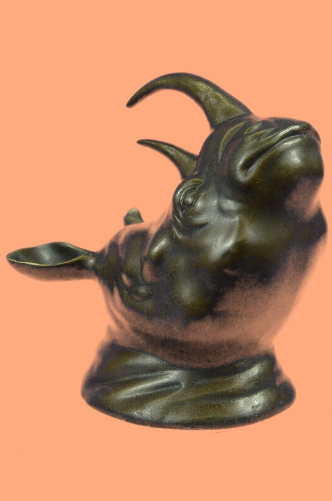 Signed Original Thomas Rhinoceros Rhino with Horn Bronze Sculpture Art Deco DEAL