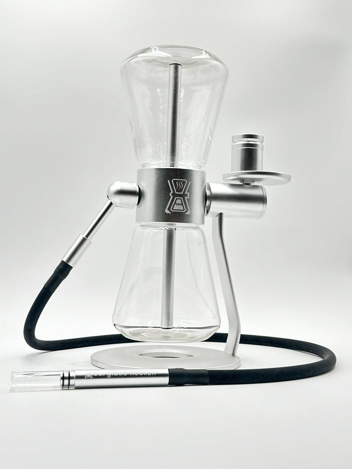 Silver - Gravity Hookah Glass Bong Water Pipe 360 Rotating - *7 COLORS OPTIONS*