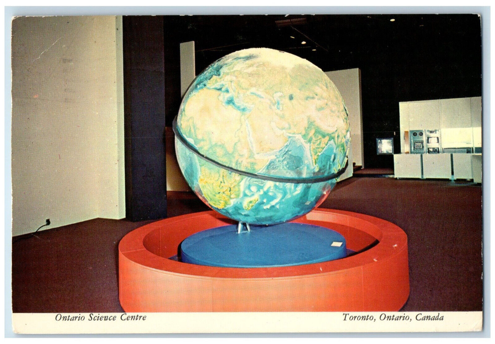 1974 Globe Map Ontario Science Centre Toronto Ontario Canada Vintage Postcard