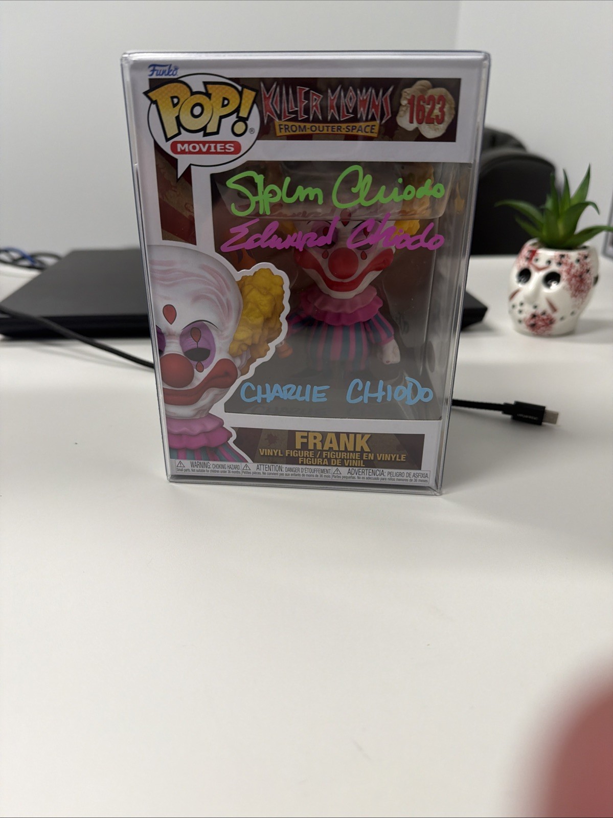 TRIPLE SIGNED FRANK FROM KILLER KLOWNS FUNKO POP- SIGNED BY THE CHIODO BROTHERS