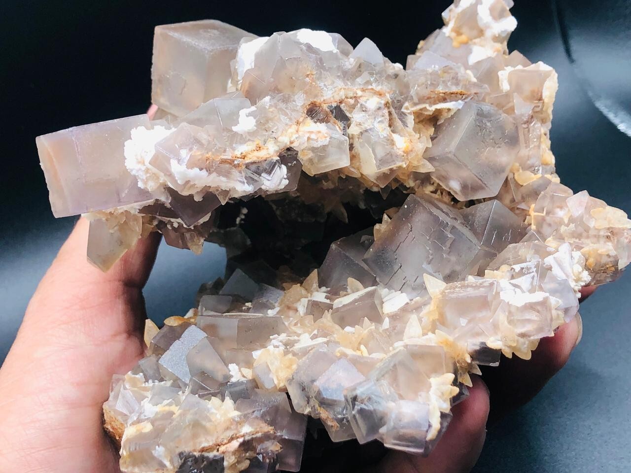 1257g Beautiful Natural unique Shape Stone Fluorite With Dual sided Matrix