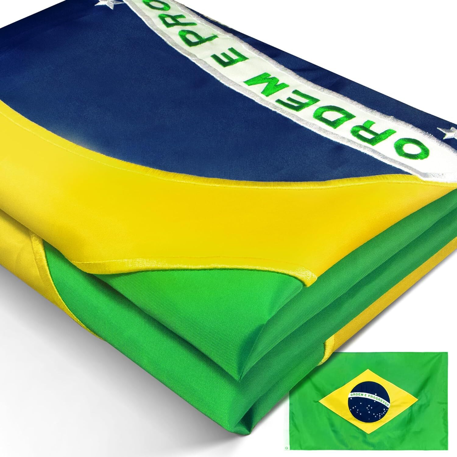Anley EverStrong Embroidered Brazil Flag 3x5Ft-Polyester Brazilian Flags Anley EverStrong Embroidered Brazil Flag 3x5Ft-Polyester Brazilian Flags