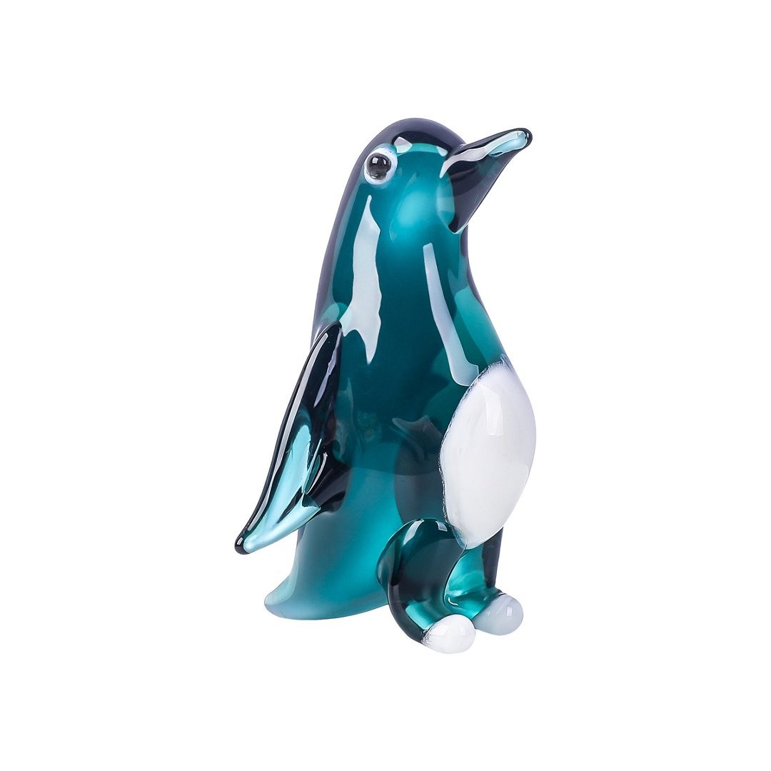 Crystal Mini Penguin Figurine Collectible Paperweight Glass Animal Ornament