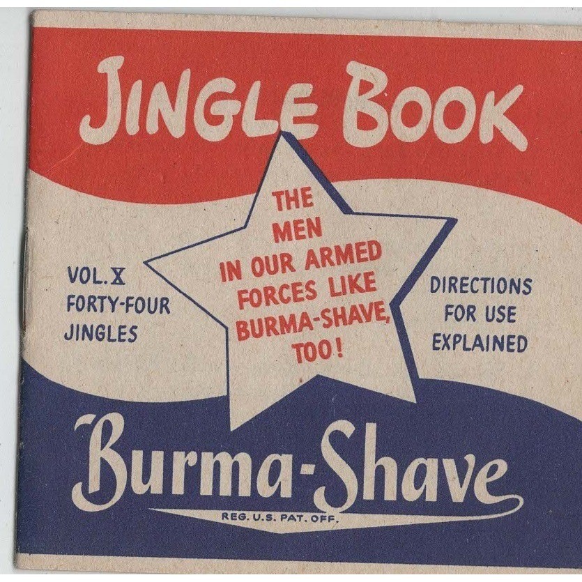 Vintage Burma-Shave Jingle Book Vol X 44 Jingles Armed Forces Ad Booklet