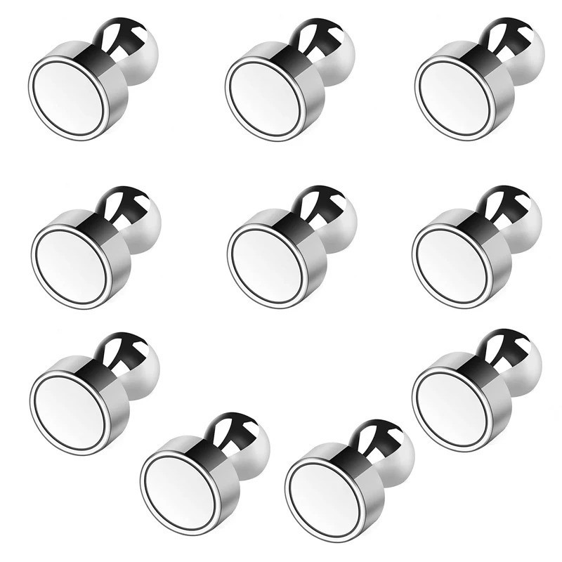 10pcs Neodymium Magnetic Pins Super Strong Cone Magnets for Fridge & Board - New