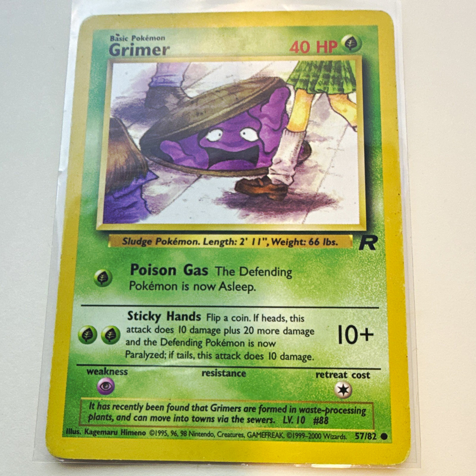 Pokémon Team Rocket Grimer 1st Edition 57/82 English 2000 Wizards Card