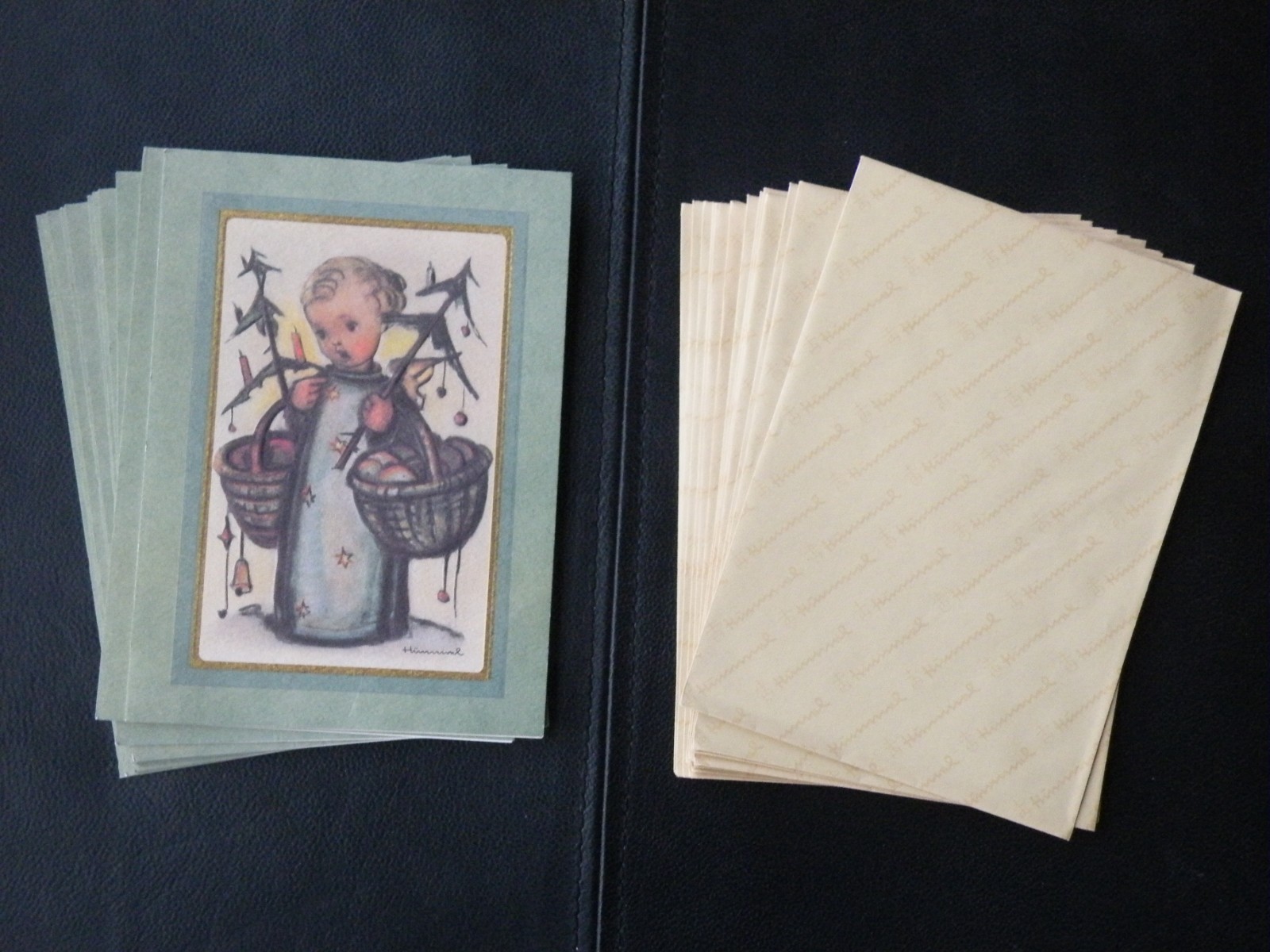 11 Vintage HUMMEL Ars Edition CHRISTMAS Boy & Trees GREETING CARDS & ENVELOPES
