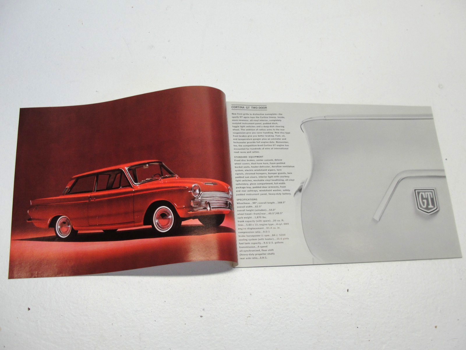 VINTAGE 1965 ENGLISH FORD CORTINA ANGLIA SALES BROCHURE