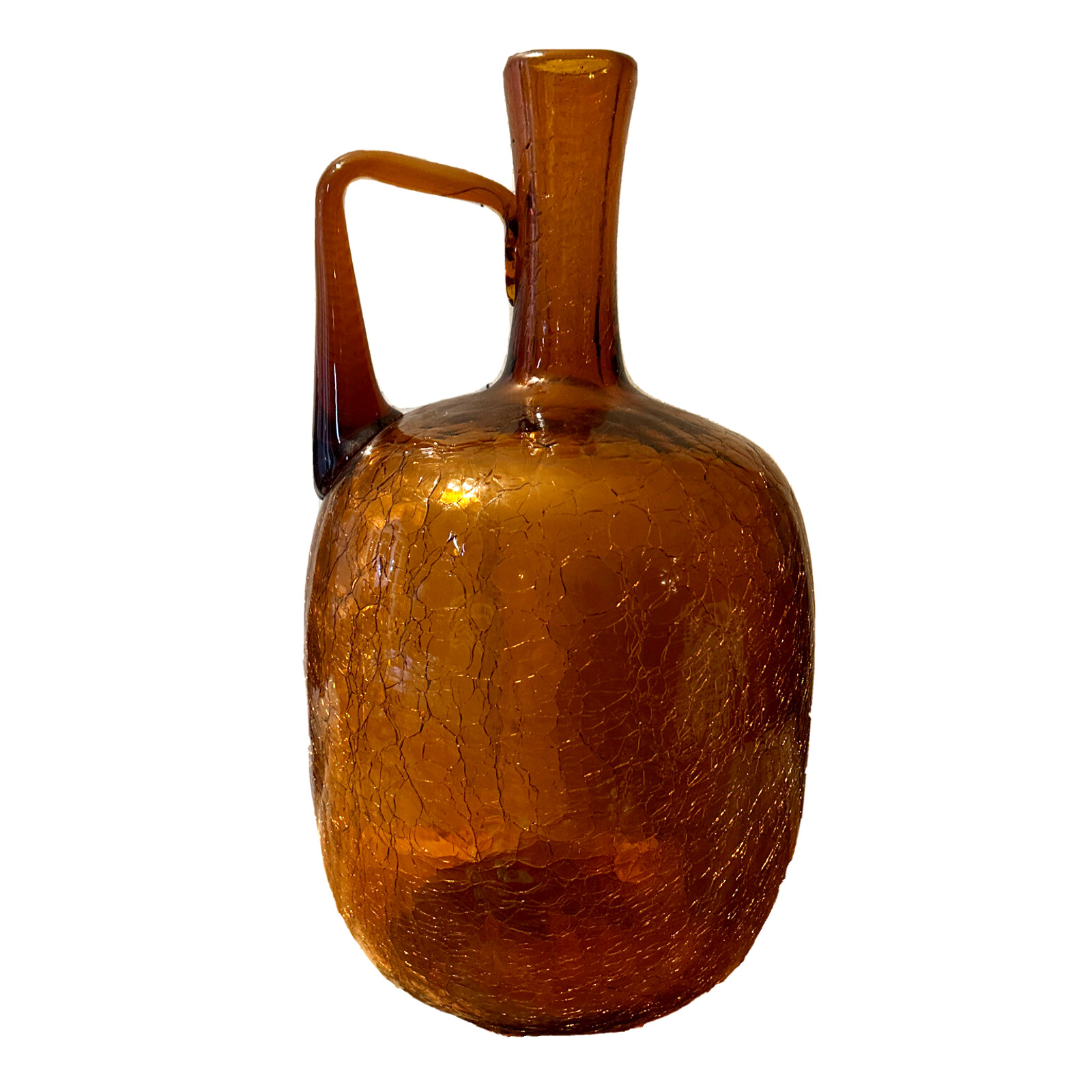 Vintage Blenko 6526 Amber Honey Glass Jug Joel Myers 14.25\