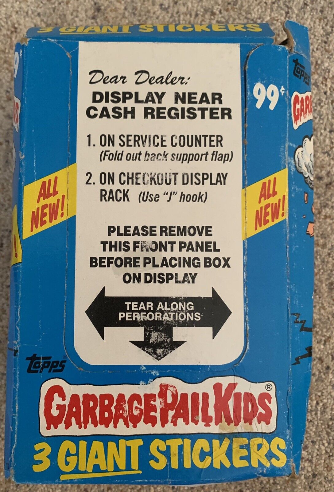 RARE 1986 Garbage Pail Kids 2nd Series 67 Packs Giant Stickers-Adam Bomb On Box