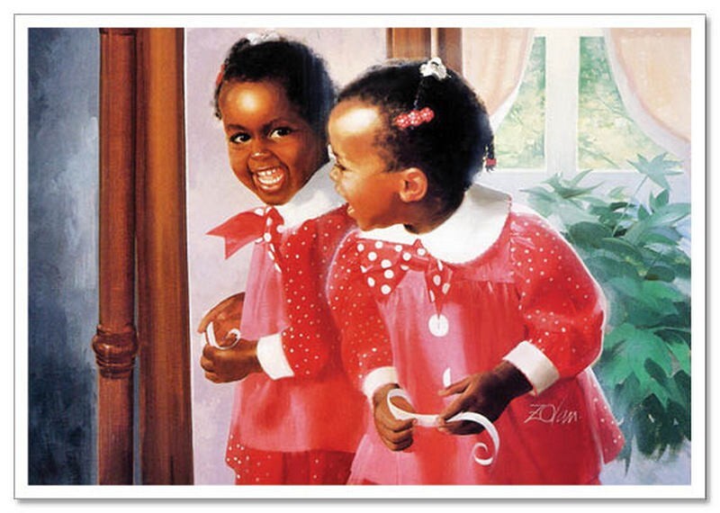 Lovely children-flowers of life Pretty girl KIDS ART NEW modern Postcard