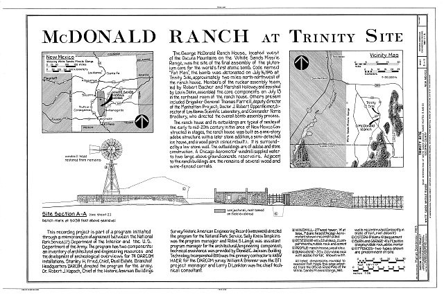 White Sands Missile Range Trinity Site New Mexico McDonald Ranch 1940s Map