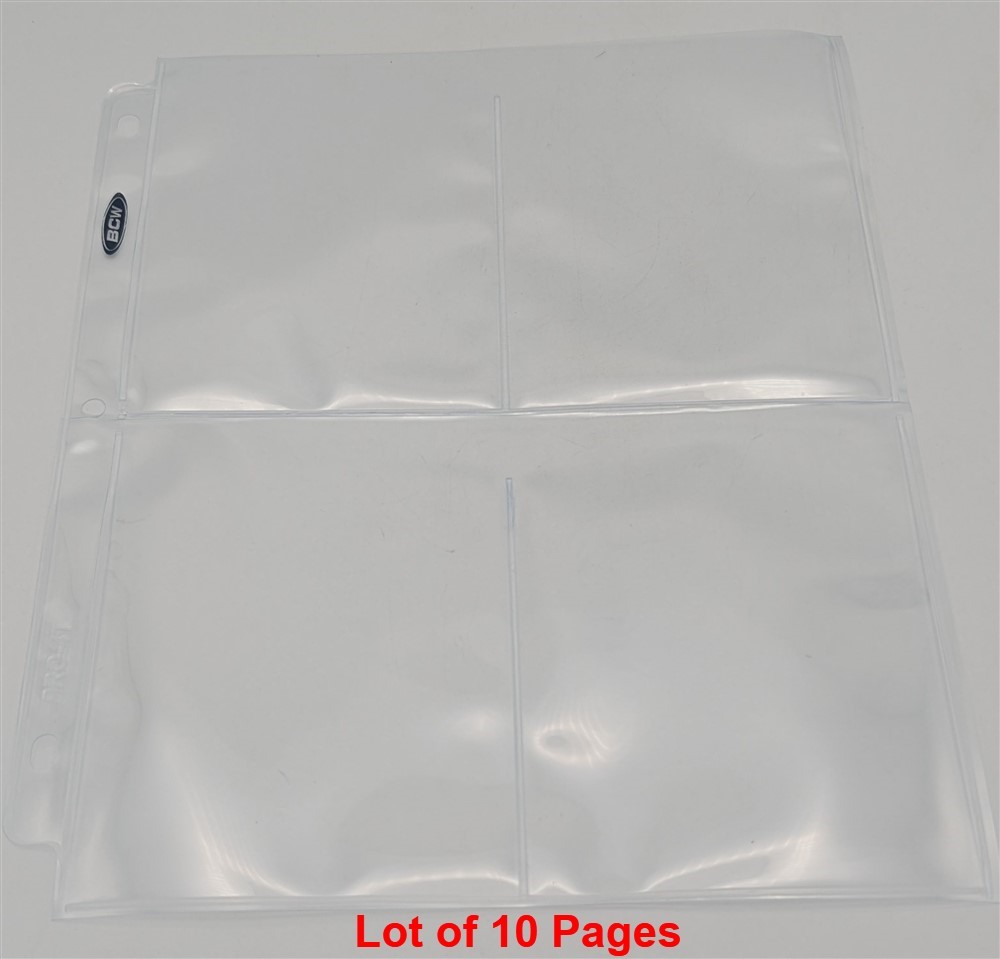 Lot of 10 BCW Pro 4-Pocket 3.5x5 Photo / Small Postcard Pages binder sheets