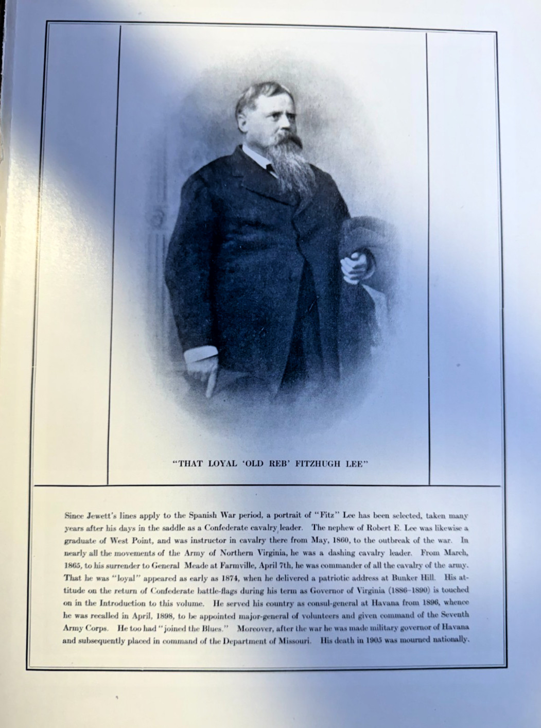 1912 Vintage Illustration Confederate General Fitzhugh Lee