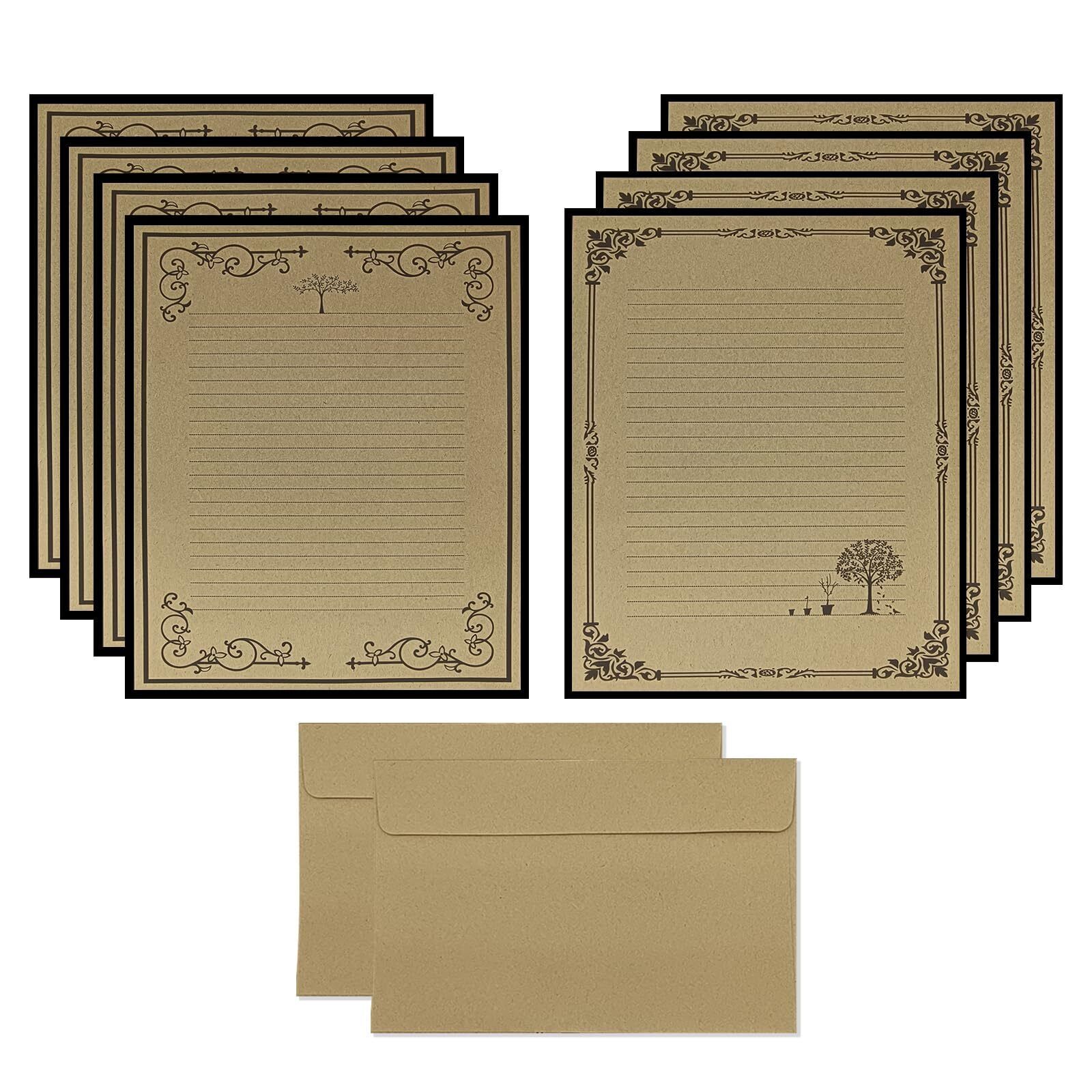 Total 72PCS Vintage Design Stationary Paper and Envelope Set - 48 Lined Lette