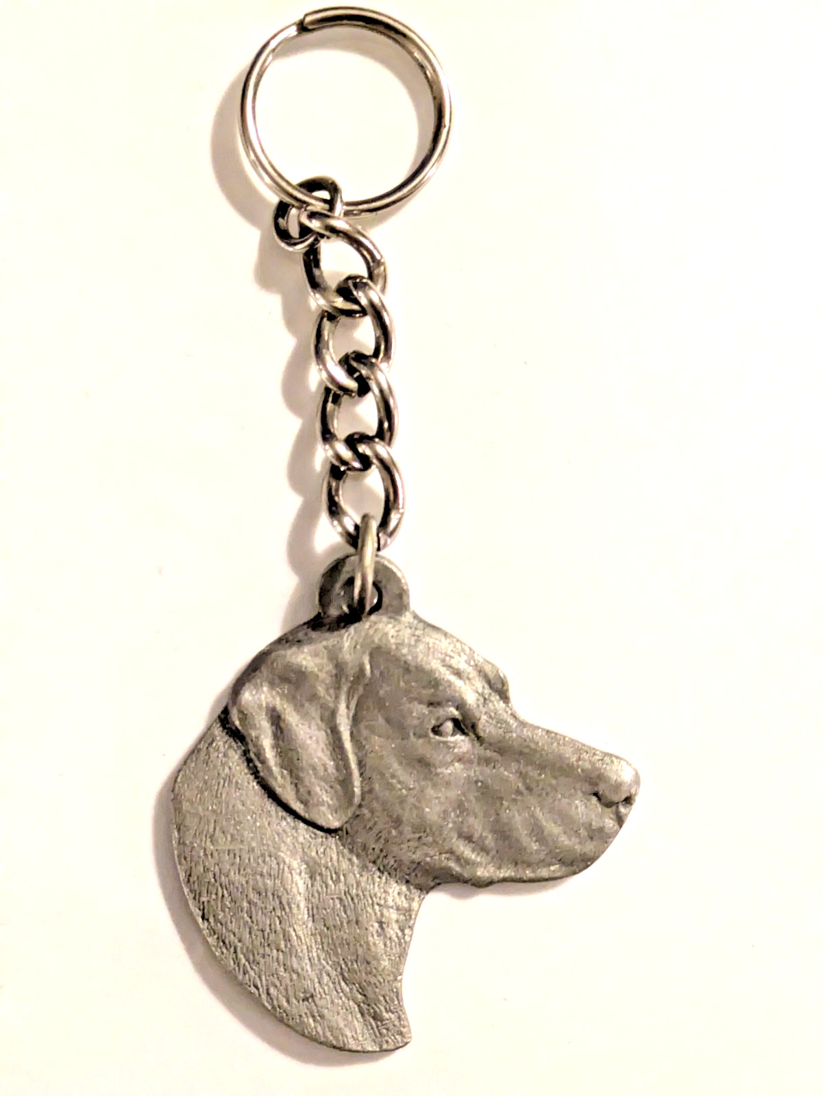 Vintage 1982 Rawcliffe Pewter I Love My Labrador Retriever Keychain Key Ring