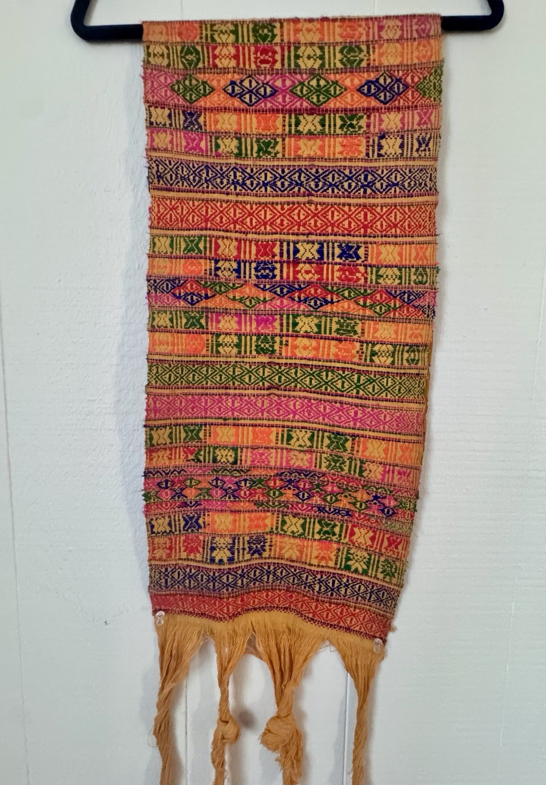 Vintage Mayan Indigenous Handwoven Table Runner Textile Weaving Guatemala