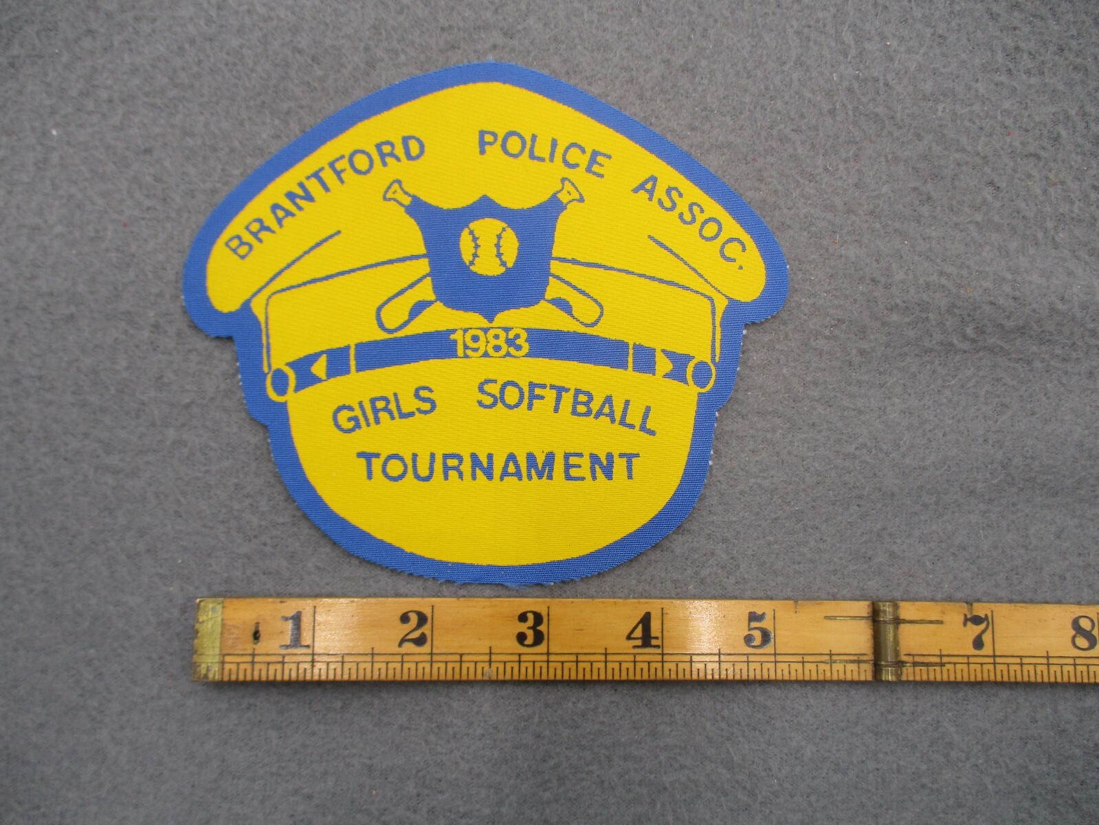 Vintage Brantford Police Association Girls Softball Tournament Patch 1983 Canada