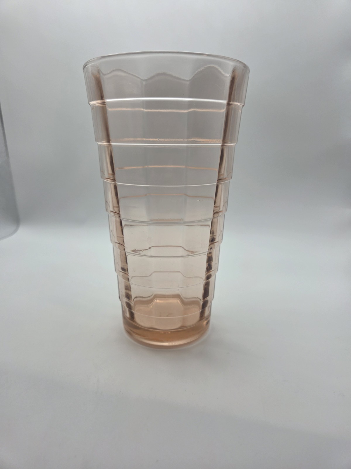 Anchor Hocking Block Optic Pink Tumbler Pressed Glass Depression 6\