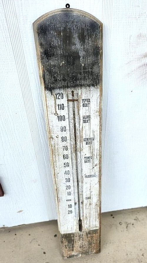 Amazing 4 ft tall Wooden Advertising display with Thermometer gauge space