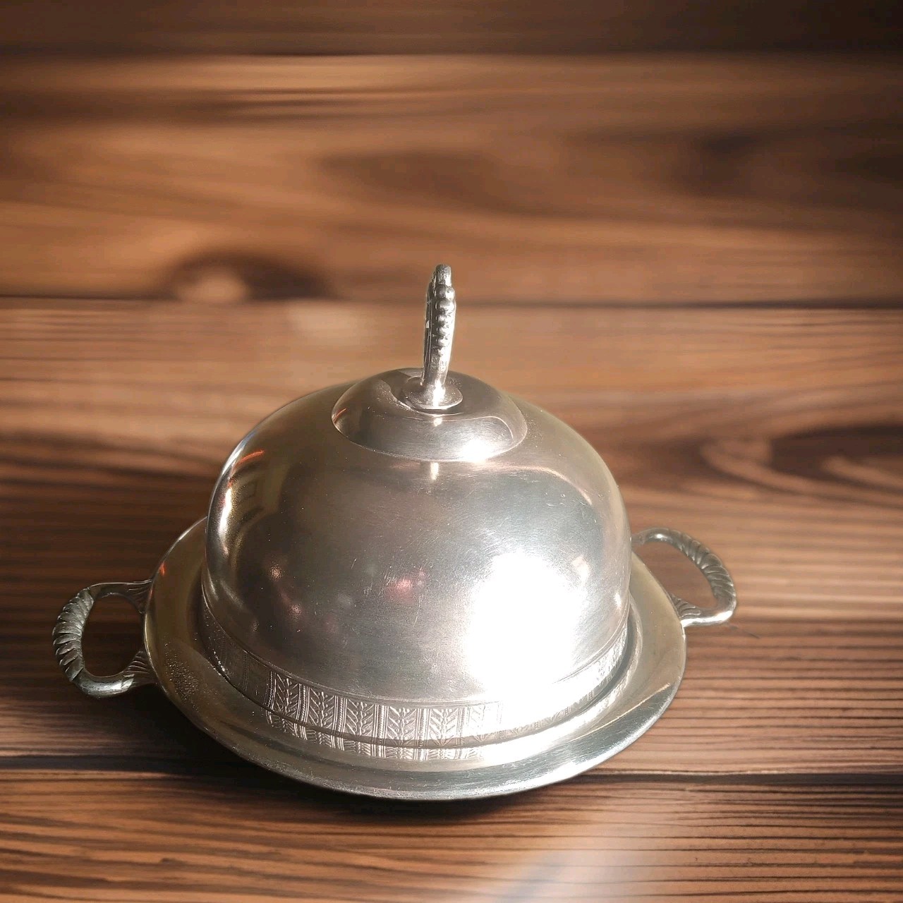 Antique Pairpoint Mfg Co Quadruple Silver Plate Domed Butter Dish Cooler 548