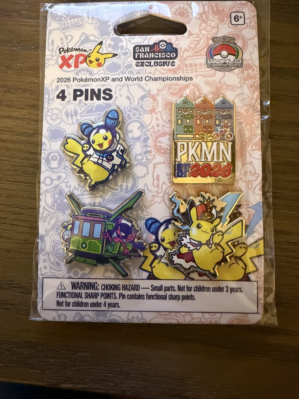 Pokemon Center 4 X Pin Set World Championship 2026 San Francisco Exclusive