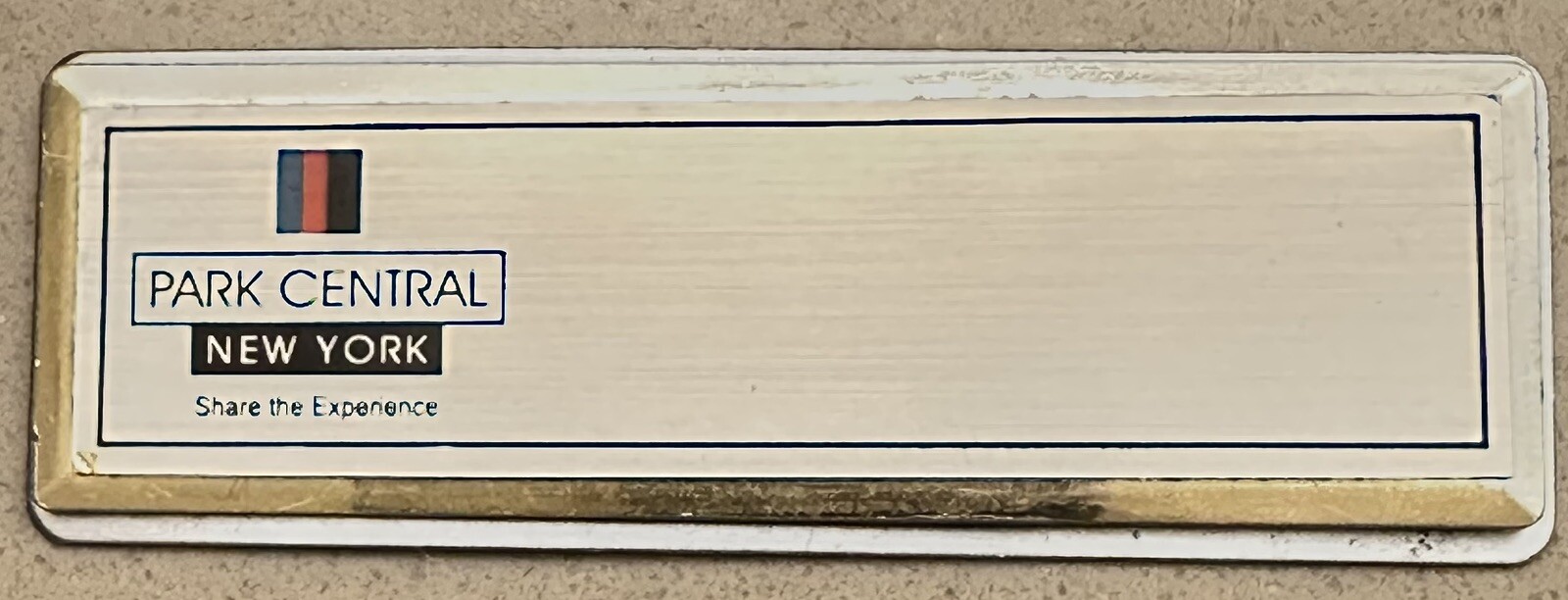 Park Central Hotel New York 870 7th Avenue New York, NY 10019 NAME TAG 3” x 1” Park Central Hotel New York 870 7th Avenue New York, NY 10019 NAME TAG 3” x 1”