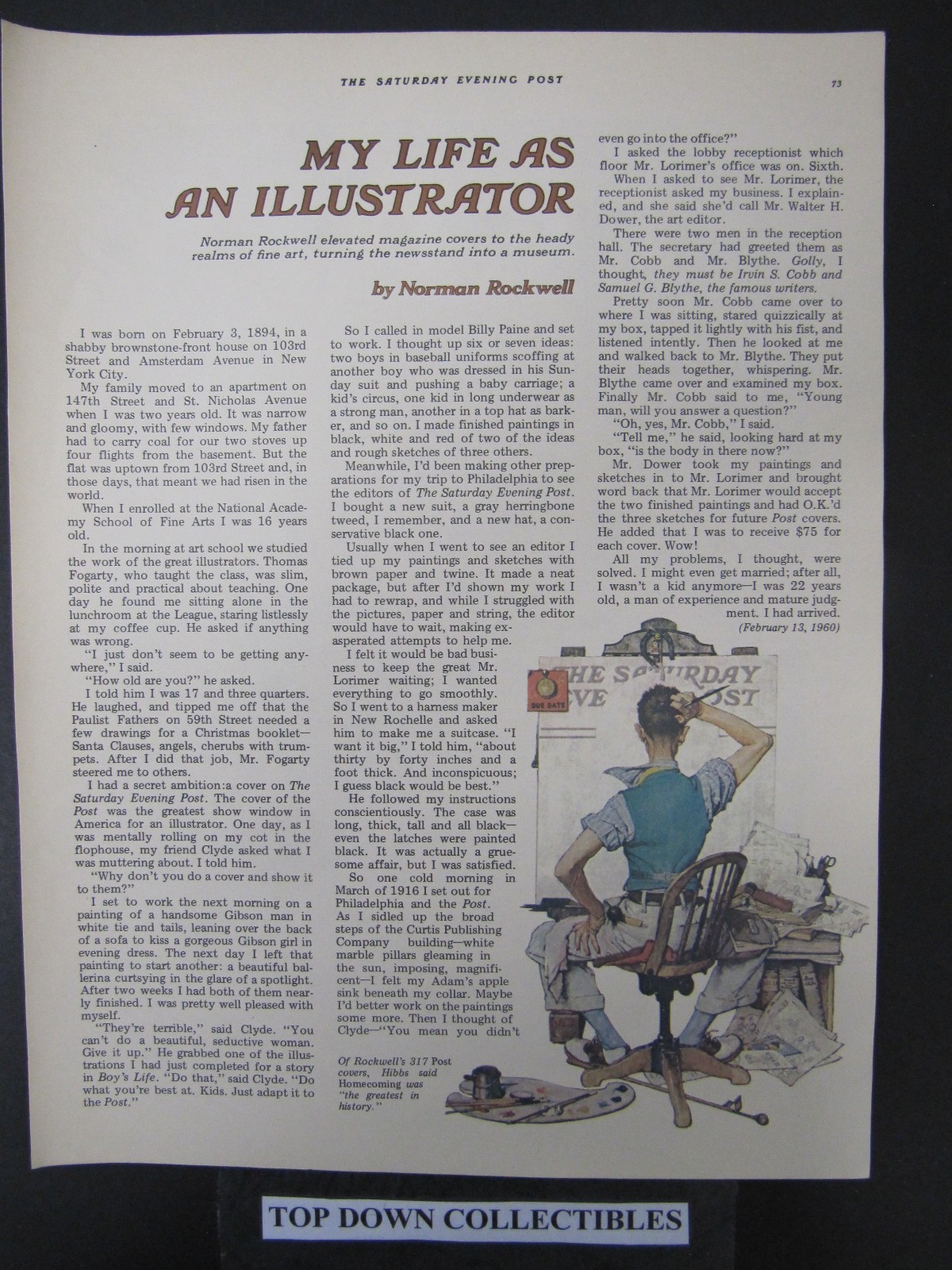 My Life As An Illustrator  By Norman Rockwell  Magazine Ad  10\
