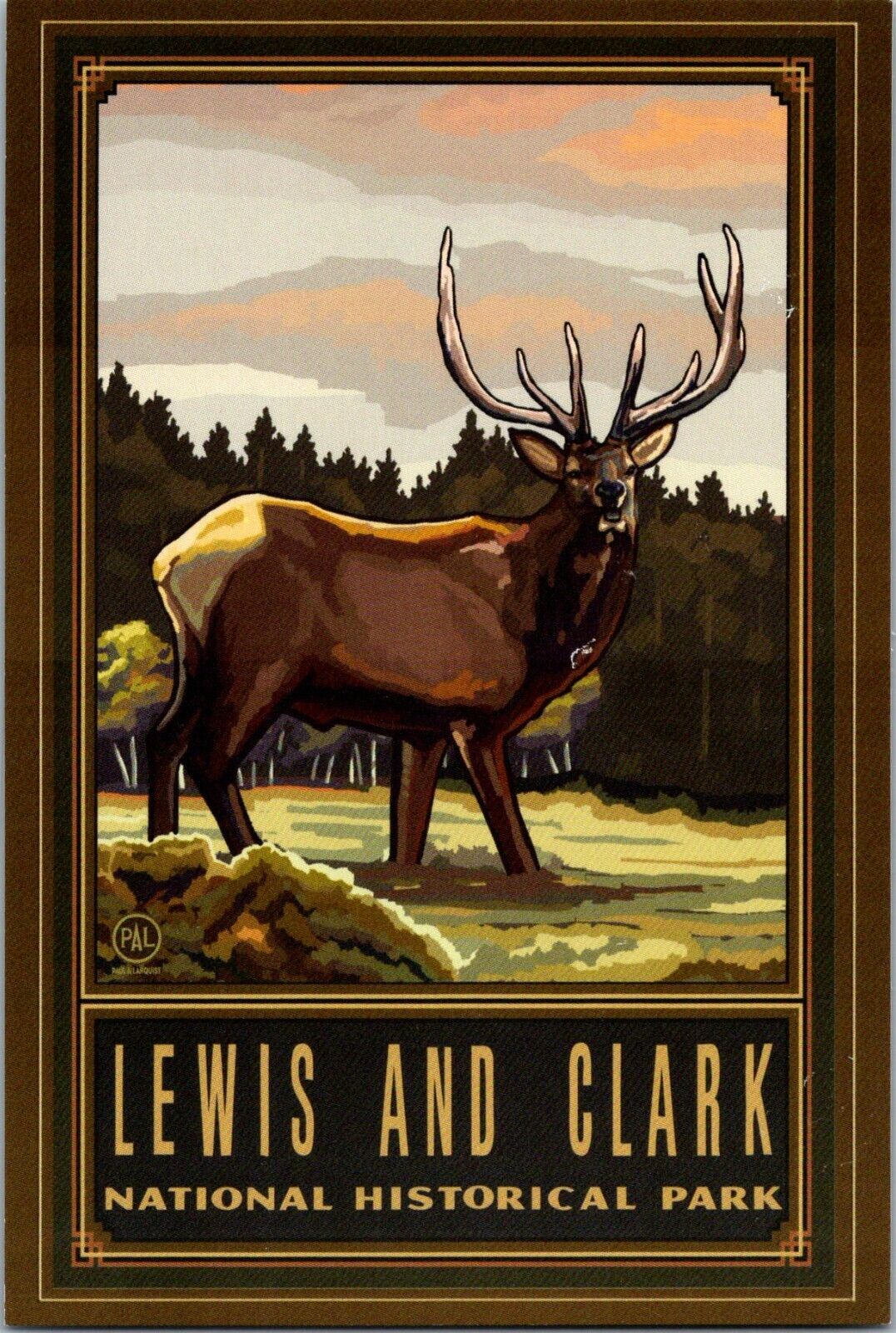 Lewis & Clark National Historical Park Astoria, Oregon deer postcard