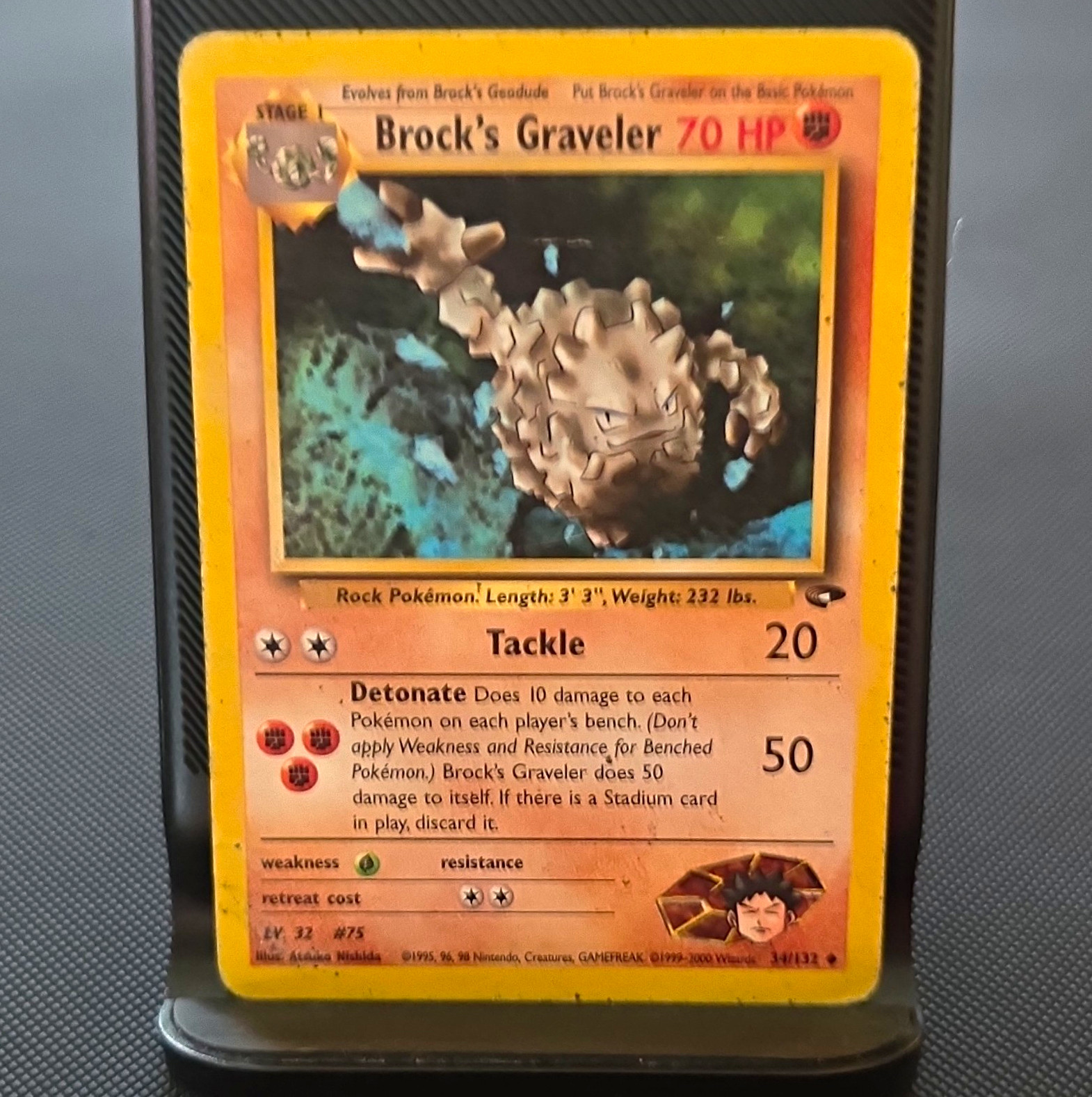 Pokémon Gym Challenge Brock\'s Graveler 34/132 1999 English. Uncommon. MP
