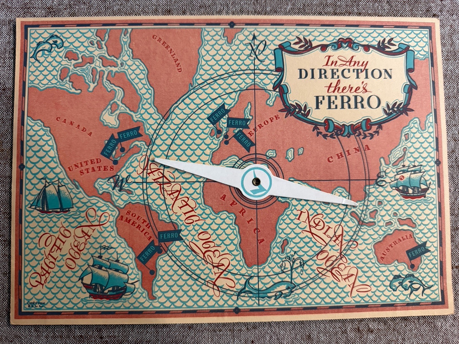 Vintage Ferro Enamel Corp Advertising Brochure Spinner World Stamps Corydon Bell