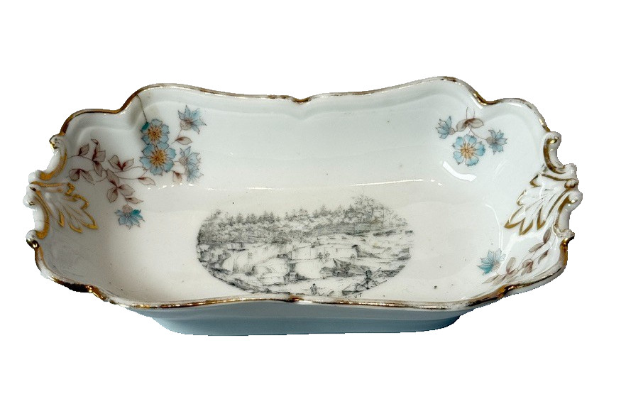 BARRE VT Quarry VERMONT ANTIQUE Souvenir China TRINKET BOWL DISH
