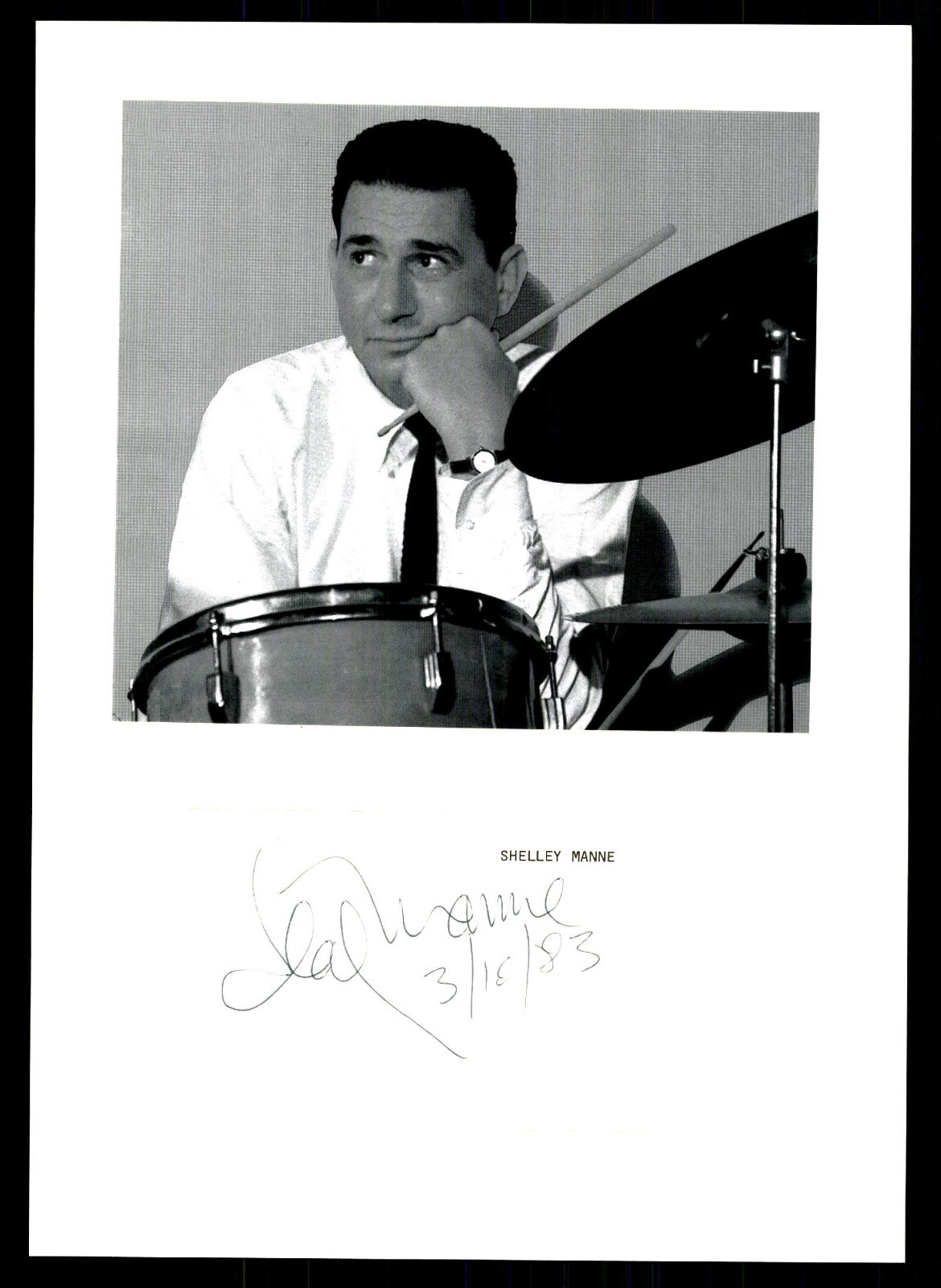 Shelly Manne 1920-1984 with COA American Drummer Original + G 53513