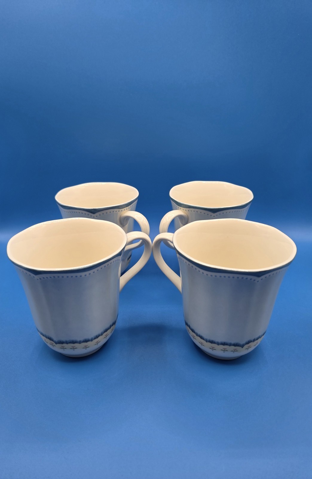 4 Lenox Provençal Garden Sky Tea Coffee Cups 4 Lenox Provençal Garden Sky Tea Coffee Cups